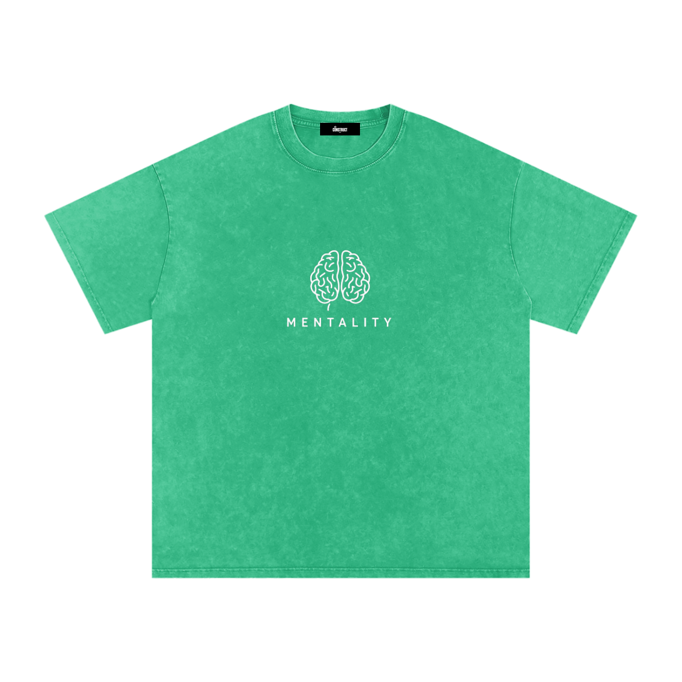 "Mentality" Snow Washed Oversized Cotton T-Shirt