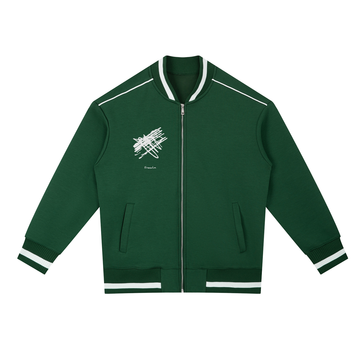 Freedom - Contrast Piping Zip Bomber Jacket